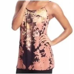 CAbI Shadow Leaf Floral Cami Top Sz Small tank adjustable straps